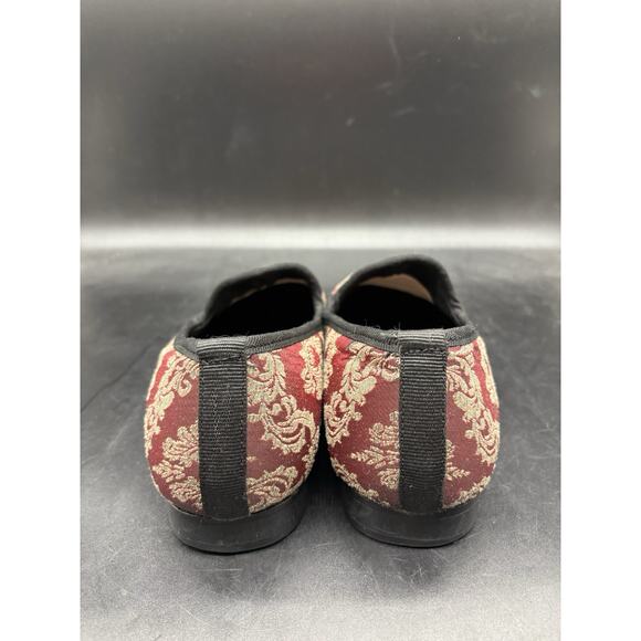 Stacy Adams Valet Slip on Smoking Loafer Mens Size 8 Red Gold Paisley